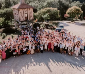 photo de groupe de mariage